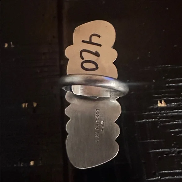 Navajo Donovan Skeets Turquoise & Spiny Multi stone Sterling Silver Ring - Picture 3 of 6